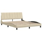 vidaXL Cadre de lit sans matelas crème 160x200 cm tissu