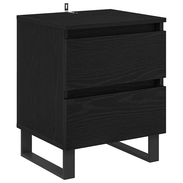 vidaXL Cabinet de chevet Chêne noir 40 x 35 x 50 cm Bois d'ingénierie