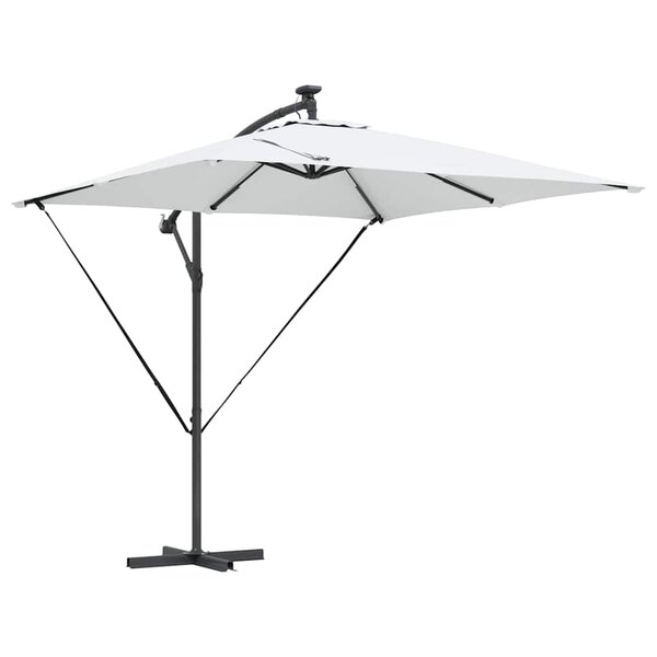 vidaXL Parasol banane à mât déporté Couleur sable 249 x 249 x 250 cm