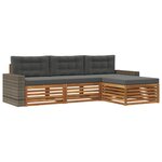 vidaXL Ensemble de canapés d'extérieur 4 Pièces Naturel et Anthracite