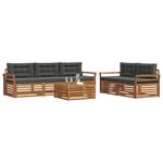 vidaXL Ensemble de canapés d'extérieur 6 Pièces Naturel et Anthracite