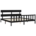 vidaXL Cadre de lit sans matelas noir 200x200 cm bois massif de pin
