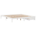 vidaXL Cadre de lit sans matelas blanc 200x200 cm bois massif de pin