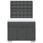 vidaXL Sommier à lattes de lit et matelas Gris foncé 90x190 cm Tissu