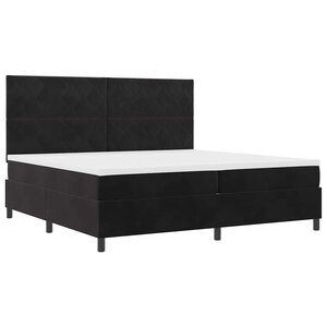 vidaXL Lit à ressorts avec matelas Noir 200 x 200 cm Velours