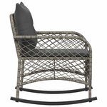 vidaXL Chaise à bascule de jardin avec coussins gris résine tressée