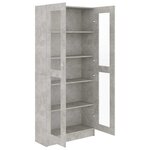 vidaXL Armoire à vitrine Gris béton 82 5x30 5x185 5 cm Bois ingénierie