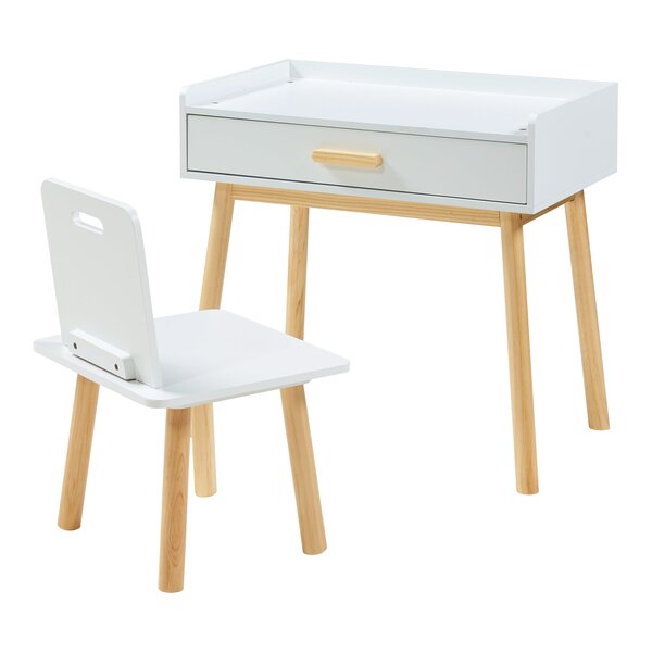 Ensemble de bureau et chaise pour enfants naturel blanc 03_0009409