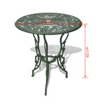 vidaXL Ensemble de bistro 3 Pièces Aluminium coulé Vert