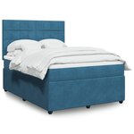 vidaXL Sommier à lattes de lit et matelas bleu 140x190 cm velours