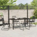 vidaXL Ensemble de 5 chaises de jardin Noir Rattan PVC