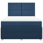 vidaXL Sommier à lattes de lit avec matelas Bleu 140x200 cm Tissu