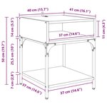 vidaXL Table de chevet chêne artisanal 40 x 40 x 50 cm