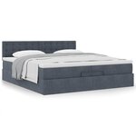 vidaXL Cadre de lit ottoman avec matelas gris foncé 200x200 cm velours