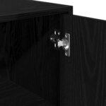 Meuble de salle de bain vidaXL Chêne Noir 30x30x183 5 cm Bois d'ingénierie