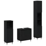 vidaXL Ensemble de meubles de salle de bain 3 Pièces Chêne noir