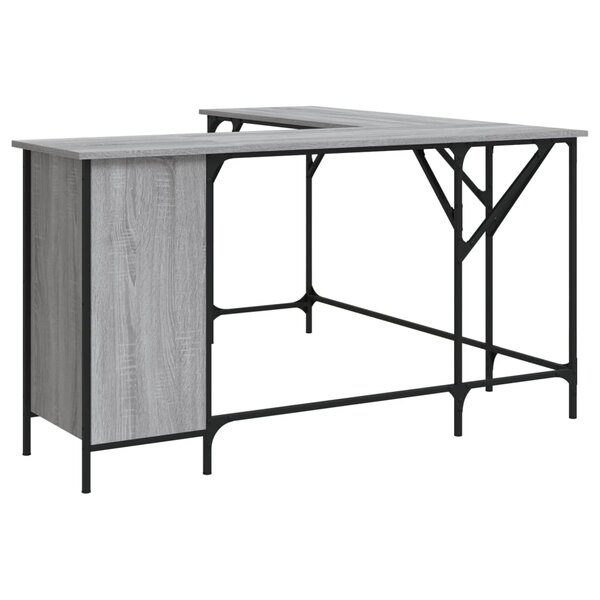 vidaXL Bureau sonoma gris 141x141x75 cm bois d'ingénierie