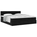 VidaXL Cadre de lit ottoman avec matelas noir 160x200 cm velours