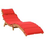 vidaXL Chaises longues avec coussins lot de 2 rouge bois massif acacia