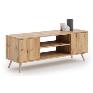 Meuble TV Focus pieds en bois 155cm