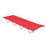 vidaXL Lit de camping 180x60x19 cm Tissu Oxford et acier Rouge