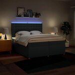 vidaXL Sommier à lattes de lit avec matelas Bleu 200x200 cm Tissu