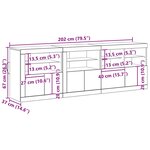 vidaXL Buffet avec lumières LED en vieux bois 202x37x67 cm bois reconstitué