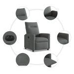 vidaXL Fauteuil inclinable électrique Gris foncé Tissu