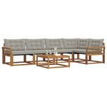 vidaXL Ensemble de canapés d'extérieur 6 Pièces Gris Naturel et Clair