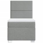 vidaXL Sommier à lattes de lit avec matelas Gris clair 100x200cm Tissu