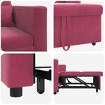vidaXL Canapé Lit Simple Rouge bordeaux 90 x 165 x 87 cm Velours