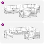 vidaXL Ensemble de canapés d'extérieur 8 pc Blanc et crème Polyester
