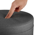 Tectake Tabouret avec coffre de rangement YARA aspect lin transformable - gris foncé
