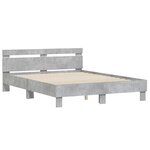 vidaXL Cadre de lit sans matelas gris béton 150x200 cm