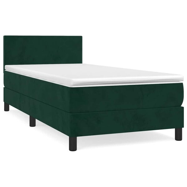 vidaXL Sommier à lattes de lit avec matelas Vert foncé 90x190 cm