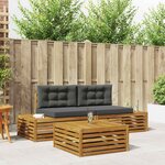 vidaXL Ensemble de canapés d'extérieur 3 Pièce Naturel et Anthracite