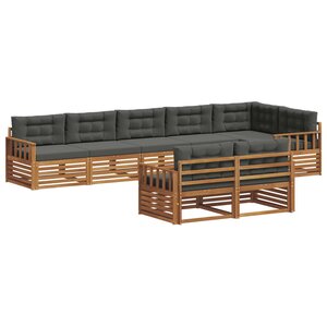 vidaXL Ensemble de canapés d'extérieur 8 pc Naturel et Anthracite
