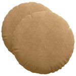 vidaXL Coussins de siège 2 pc Velours Marron Ø50 x 19 cm