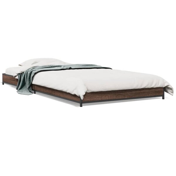 vidaXL Cadre de lit sans matelas chêne marron 75x190 cm