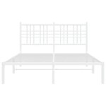 vidaXL Cadre de lit métal sans matelas et tête de lit blanc 140x190 cm