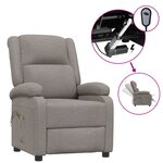 vidaXL Fauteuil électrique de massage Taupe Tissu