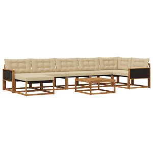 vidaXL Ensemble de canapés d'extérieur 8 Pièces Naturel et Beige