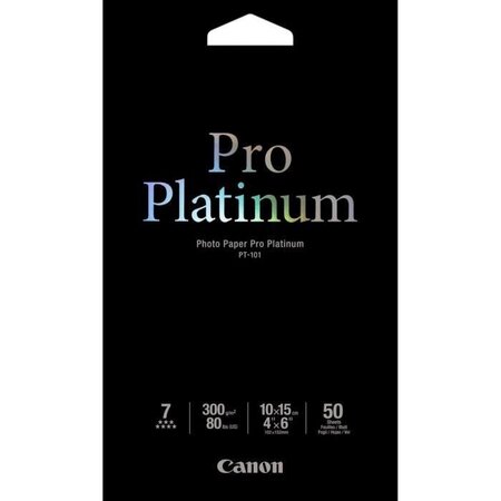 Pack 50 feuilles papier photo pt-101 10x15 cm pro platinum 300 g canon