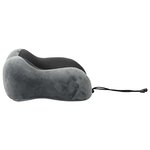 vidaXL Oreiller de Voyage pour le Cou Gris 27 x 26 x 14 cm Velours