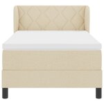 Lit à ressort vidaXL avec matelas Crème 90x190 cm Tissu