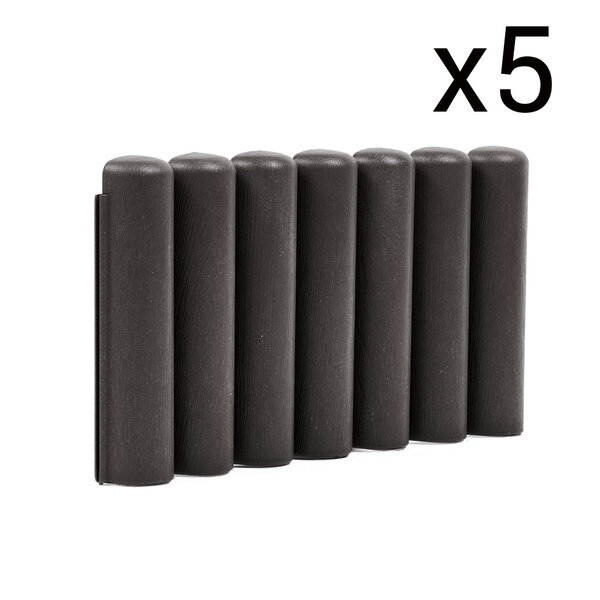 Pack x5 bordures de jardin rondins gris bois composite 40x20cm
