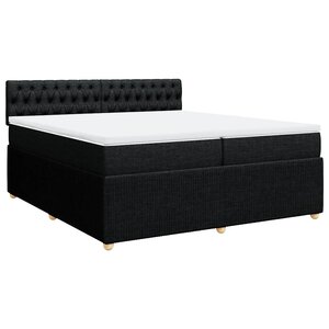 vidaXL Sommier à lattes de lit avec matelas Noir 200x200 cm Tissu
