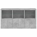 vidaXL Buffet avec lumières LED gris béton 181 5x37x100 cm