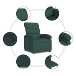 vidaXL Fauteuil inclinable Vert foncé Tissu