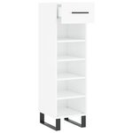 vidaXL Armoire à chaussure Blanc brillant 30x35x105 cm Bois ingénierie